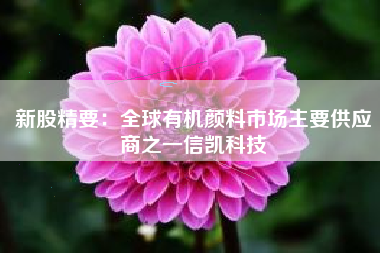 新股精要：全球有机颜料市场主要供应商之一信凯科技