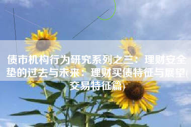 债市机构行为研究系列之三：理财安全垫的过去与未来：理财买债特征与展望(交易特征篇)