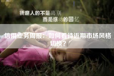 信用业务周报：如何看待近期市场风格切换？