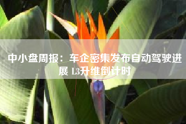 中小盘周报：车企密集发布自动驾驶进展 L3升维倒计时