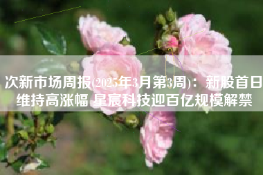 次新市场周报(2025年3月第3周)：新股首日维持高涨幅 星宸科技迎百亿规模解禁