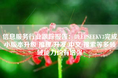 信息服务行业跟踪报告：DEEPSEEKV3完成小版本升级 推理/开发/中文/搜索等多领域能力均有增强
