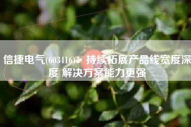 信捷电气(603416)：持续拓展产品线宽度深度 解决方案能力更强
