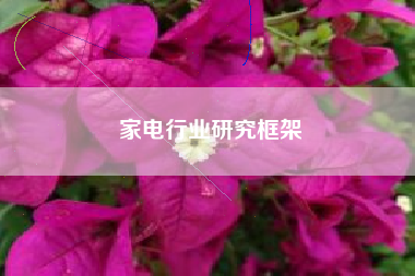 家电行业研究框架