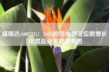 福瑞达(600223)：24Q4扣非业绩三位数增长 化妆品业务稳中有进