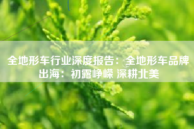 全地形车行业深度报告：全地形车品牌出海：初露峥嵘 深耕北美