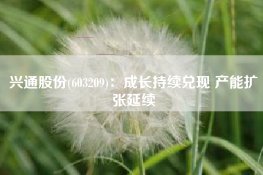 兴通股份(603209)：成长持续兑现 产能扩张延续