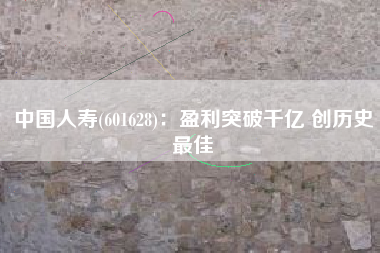 中国人寿(601628)：盈利突破千亿 创历史最佳