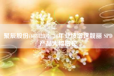 聚辰股份(688123)：24年业绩增速靓丽 SPD产品大幅增长