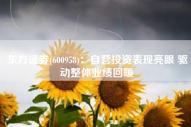 东方证券(600958)：自营投资表现亮眼 驱动整体业绩回暖
