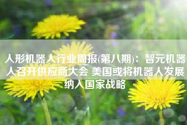 人形机器人行业周报(第八期)：智元机器人召开供应商大会 美国或将机器人发展纳入国家战略