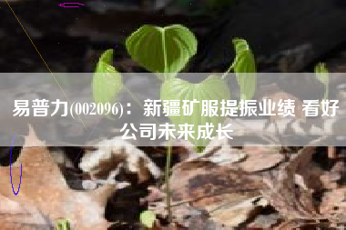 易普力(002096)：新疆矿服提振业绩 看好公司未来成长