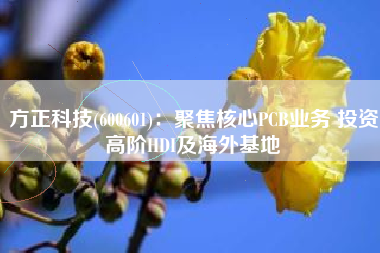 方正科技(600601)：聚焦核心PCB业务 投资高阶HDI及海外基地