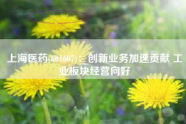 上海医药(601607)：创新业务加速贡献 工业板块经营向好