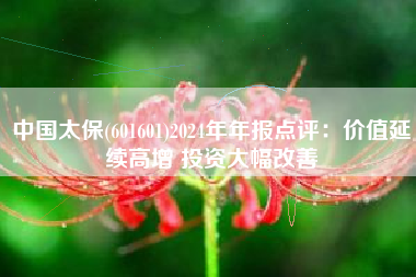 中国太保(601601)2024年年报点评：价值延续高增 投资大幅改善