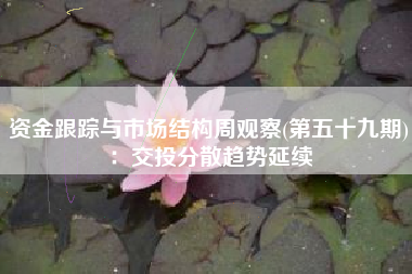 资金跟踪与市场结构周观察(第五十九期)：交投分散趋势延续