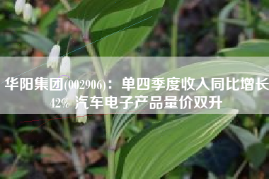 华阳集团(002906)：单四季度收入同比增长42% 汽车电子产品量价双升