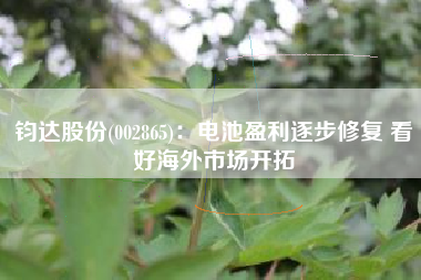 钧达股份(002865)：电池盈利逐步修复 看好海外市场开拓