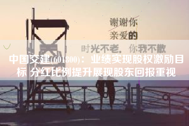 中国交建(601800)：业绩实现股权激励目标 分红比例提升展现股东回报重视