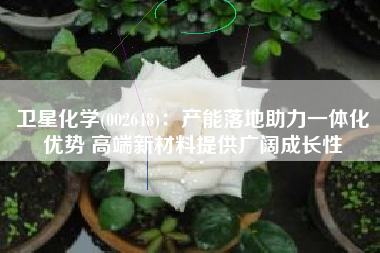 卫星化学(002648)：产能落地助力一体化优势 高端新材料提供广阔成长性