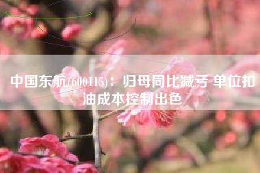 中国东航(600115)：归母同比减亏 单位扣油成本控制出色