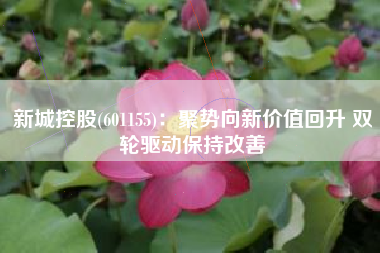 新城控股(601155)：聚势向新价值回升 双轮驱动保持改善