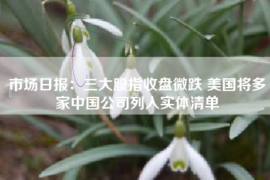 市场日报：三大股指收盘微跌 美国将多家中国公司列入实体清单
