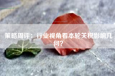 策略周评：行业视角看本轮关税影响几何？