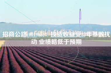 招商公路(001965)：投资收益受23年基数扰动 业绩略低于预期
