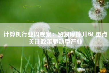 计算机行业周观察：贸易摩擦升级 重点关注政策驱动型产业