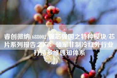 睿创微纳(688002)强芯强国之特种模块/芯片系列报告之六：领军非制冷红外行业 打造多维感知体系