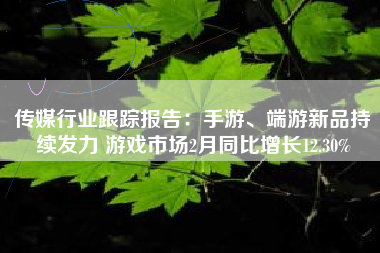 传媒行业跟踪报告：手游、端游新品持续发力 游戏市场2月同比增长12.30%