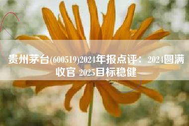 贵州茅台(600519)2024年报点评：2024圆满收官 2025目标稳健
