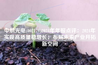 中航光电(002179)2024年年报点评：2024年实现高质量稳增长；布局未来产业开拓新空间