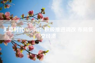 汇嘉时代(603101)：积极推进调改 布局低空经济