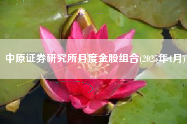 中原证券研究所月度金股组合(2025年4月)