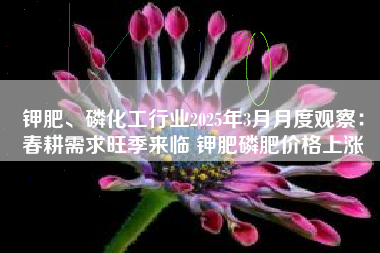 钾肥、磷化工行业2025年3月月度观察：春耕需求旺季来临 钾肥磷肥价格上涨