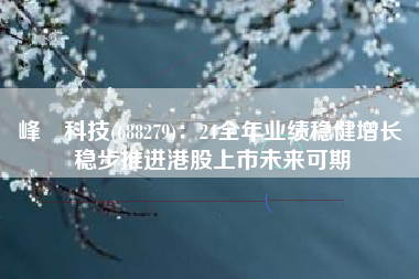 峰岹科技(688279)：24全年业绩稳健增长 稳步推进港股上市未来可期