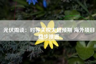 光伏周谈：对等关税大超预期 海外项目稳步推进