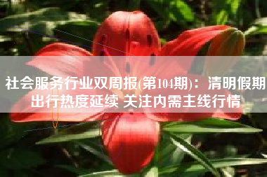 社会服务行业双周报(第104期)：清明假期出行热度延续 关注内需主线行情