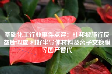 基础化工行业事件点评：杜邦被施行反垄断调查 利好半导体材料及离子交换膜等国产替代
