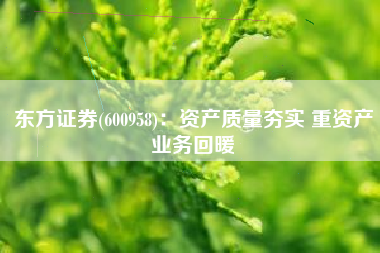 东方证券(600958)：资产质量夯实 重资产业务回暖