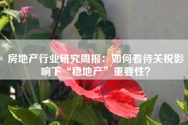 房地产行业研究周报：如何看待关税影响下“稳地产”重要性？