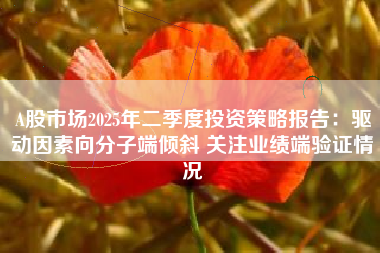 A股市场2025年二季度投资策略报告：驱动因素向分子端倾斜 关注业绩端验证情况