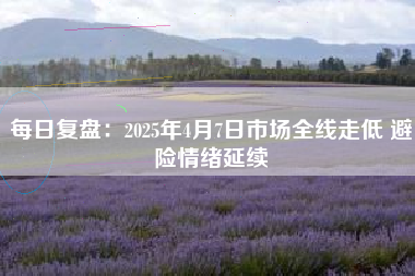 每日复盘：2025年4月7日市场全线走低 避险情绪延续