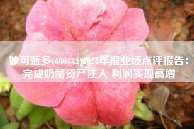 妙可蓝多(600882)2024年报业绩点评报告：完成奶酪资产注入 利润实现高增