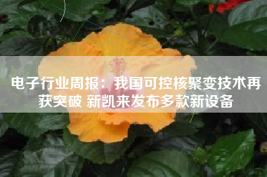 电子行业周报：我国可控核聚变技术再获突破 新凯来发布多款新设备