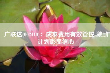 广联达(002410)：成本费用有效管控 激励计划彰显信心