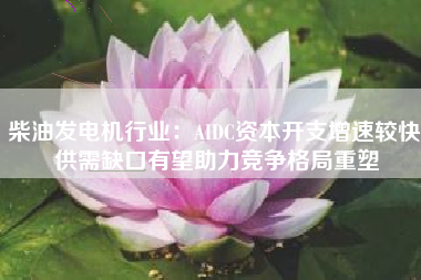 柴油发电机行业：AIDC资本开支增速较快 供需缺口有望助力竞争格局重塑