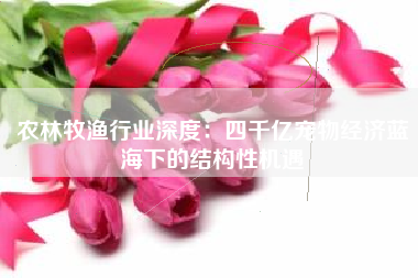 农林牧渔行业深度：四千亿宠物经济蓝海下的结构性机遇